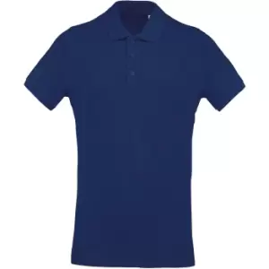 image of Kariban Mens Organic Pique Polo Shirt (XL) (Ocean Blue Heather)