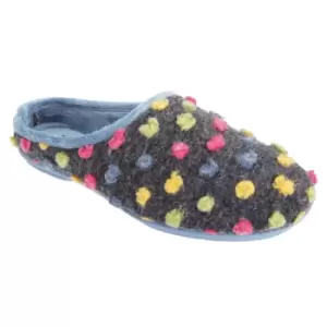 Image of Sleepers Womens/Ladies Amy Spotted Knit Mule Slippers (6 UK) (Blue/Multi)