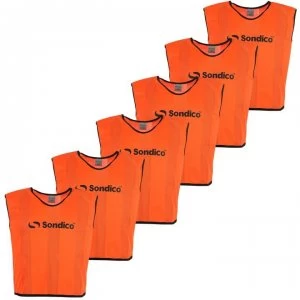 image of Sondico 6 Pack Mesh Hi Viz Training Bibs - Fluo Orange