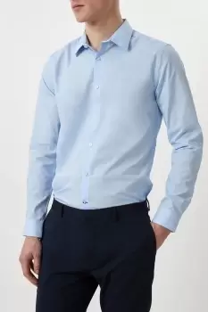Image of Blue Slim Fit Long Sleeve Easy Iron Shirt