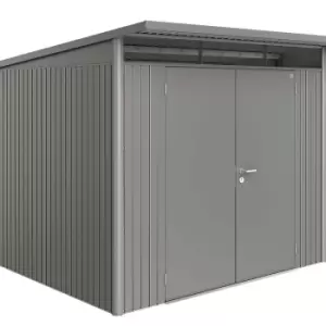 Image of Biohort AvantGarde Double Door Metal Garden Shed 8ft5 x 8ft5 A6 - Metallic Quartz Grey