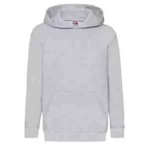 image of Fruit Of The Loom Childrens Unisex Hooded Sweatshirt / Hoodie (12-13) (Heather Grey)