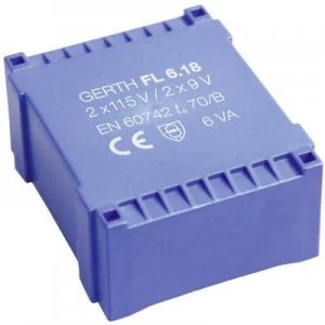 Image of PCB mount transformer 2 x 115 V 2 x 18 V AC 6 VA 166 mA