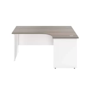 image of 1600 X 1200 Panel Right Hand Radial Desk Grey Oak-White