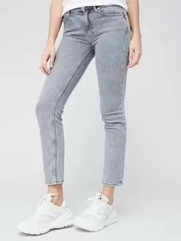 Image of Calvin Klein Mid Rise Slim Leg Jean - Grey, Size 30, Women