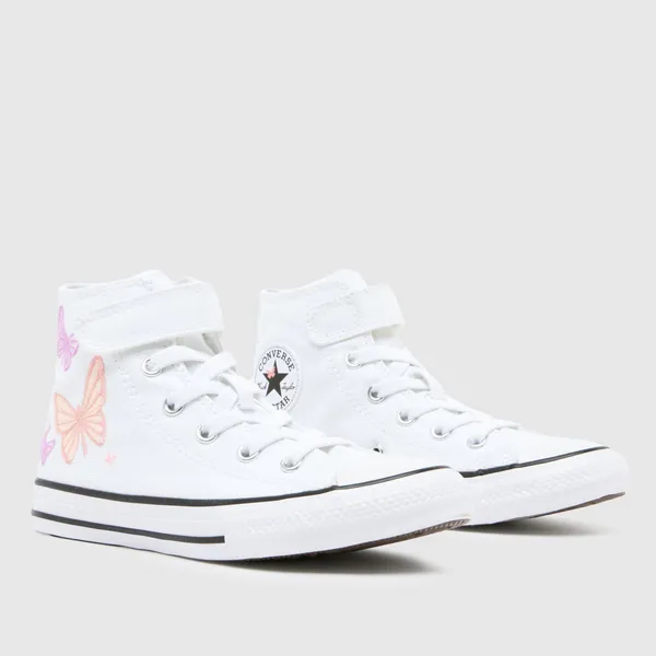 image of Converse white & purple all star hi 1v Girls Junior trainers White & Purple UK 13 (EU 31½)