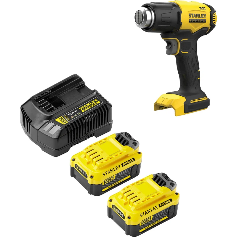 Image of Stanley Fatmax V20 SFMCE530 18v Cordless Hot Air Heat Gun SFMCE530M2 Batteries: 2 x 4ah Li-ion
