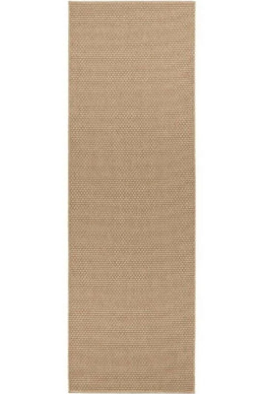 Image of The Rugs Flatwoven Indoor Outdoor Runner Nature Sisal Look Durable Floor Rug In Beige