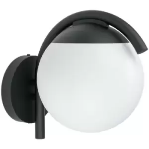 image of Eglo - Prata Outdoor Globe Wall Light Black IP44