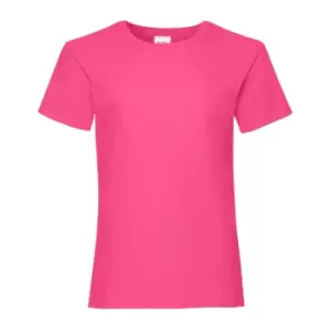 Image of Fruit Of The Loom Girls Childrens Valueweight Short Sleeve T-Shirt (3-4) (Fuchsia)