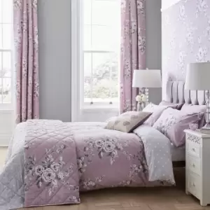Image of Catherine Lansfield Canterbury Duvet Cover and Pillowcase Set Purple