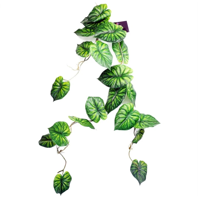 Image of Leaf 6 x 120cm Artificial Hanging Trailing Plant Alocasia Dragon Scale Green Green unisex