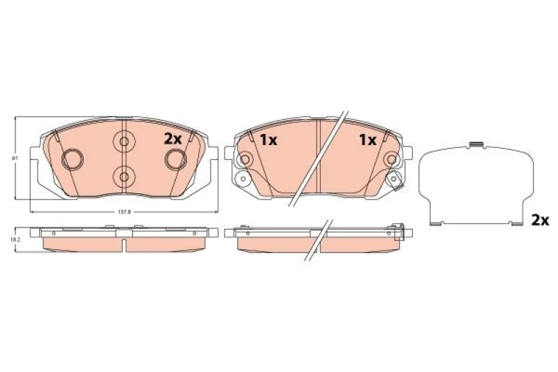 Image of Brake pad set TRW GDB2308