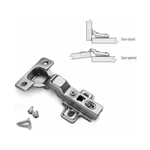 image of Soft Close Kitchen Clip-On Door Hinge Half Overlay 35mm - Without Euro Screw