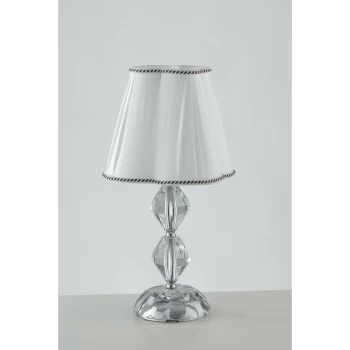 Image of Fan Europe Lighting - Fan Europe RIFLESSO Table Lamp with Round Tapered Shade Chrome, Crystal 25x47cm
