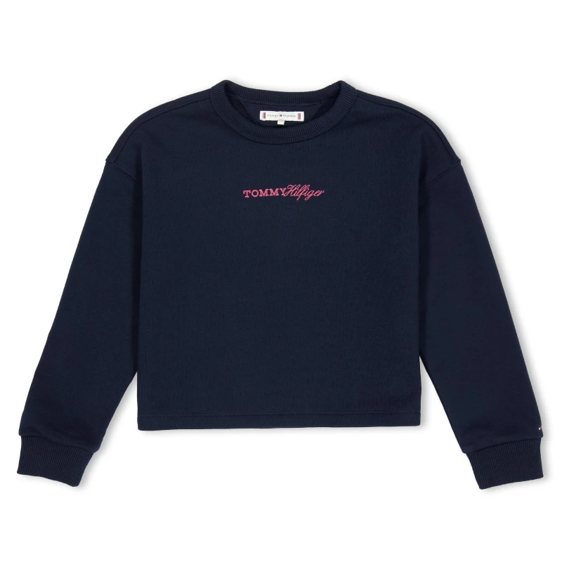 Image of Tommy Hilfiger Kids Crew Sweatshirt Night Navy C1G female 8Y