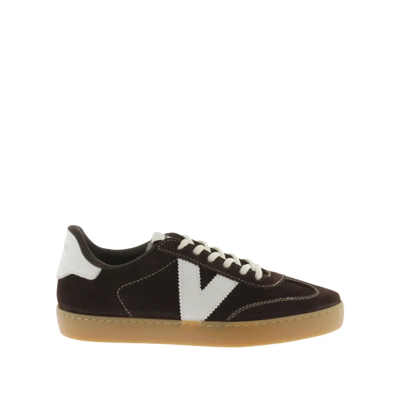 Image of Victoria Womens split leather contrast sneakers Victoria Berlin Ciclista Marron Female 38