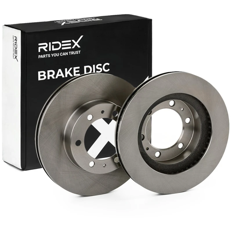 Image of RIDEX 82B1254 Brake disc Front Axle, Vented, Cast Iron, Uncoated, Untreated, without bolts/screws Cast Iron Brake Disc (82)
