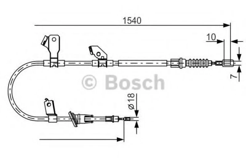 Image of Bosch 1 987 482 271 Brake Cable 1540mm Cable,parking brake (124)