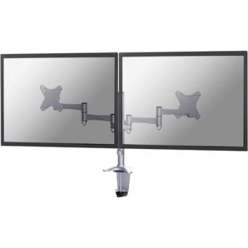 Image of Neomounts by Newstar FPMA-D1330DSILVER 2x Monitor desk mount 25,4cm (10) - 68,6cm (27) Height-adjustable, Tiltable, Swivelling, Swivelling