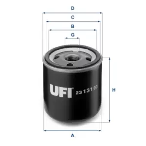 image of UFI 23.131.00 Oil Filter Oil Spin-On