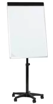 image of Star Base Mobile Magnetic Flip Chart Easel - Black Frame