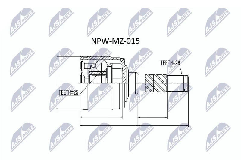 Image of NTY CV joint kit NTY NPW-MZ-015
