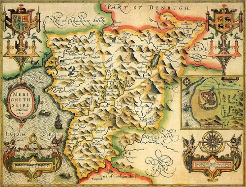Image of John Speed Historial Map Merionethshire Historical Map 1000 Piece Jigsaw Puzzle (1610)