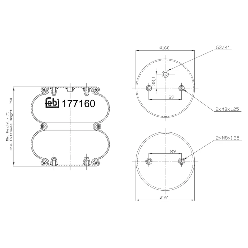 Image of Boot, air suspension FEBI BILSTEIN 177160