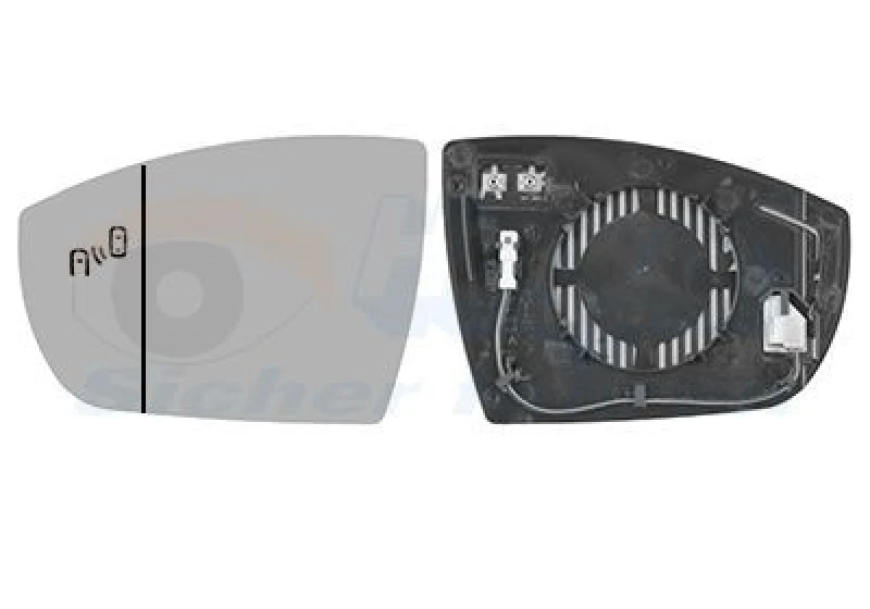 Image of VAN WEZEL Wing mirror glass VAN WEZEL 1966835
