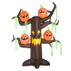 image of All Hallows 2.4m Inflatable Halloween Ghost Tree with Pumpkins & 6 LED Lights - Indoor/Outdoor