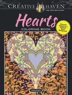 Image of creative haven hearts coloring book romantic designs on a dramatic Black ba