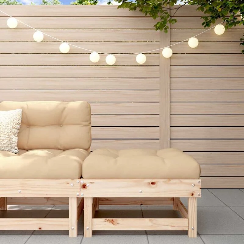Image of VIDAXL Garden Footstool with Cushion Solid Wood Pine Vidaxl 8720845801588