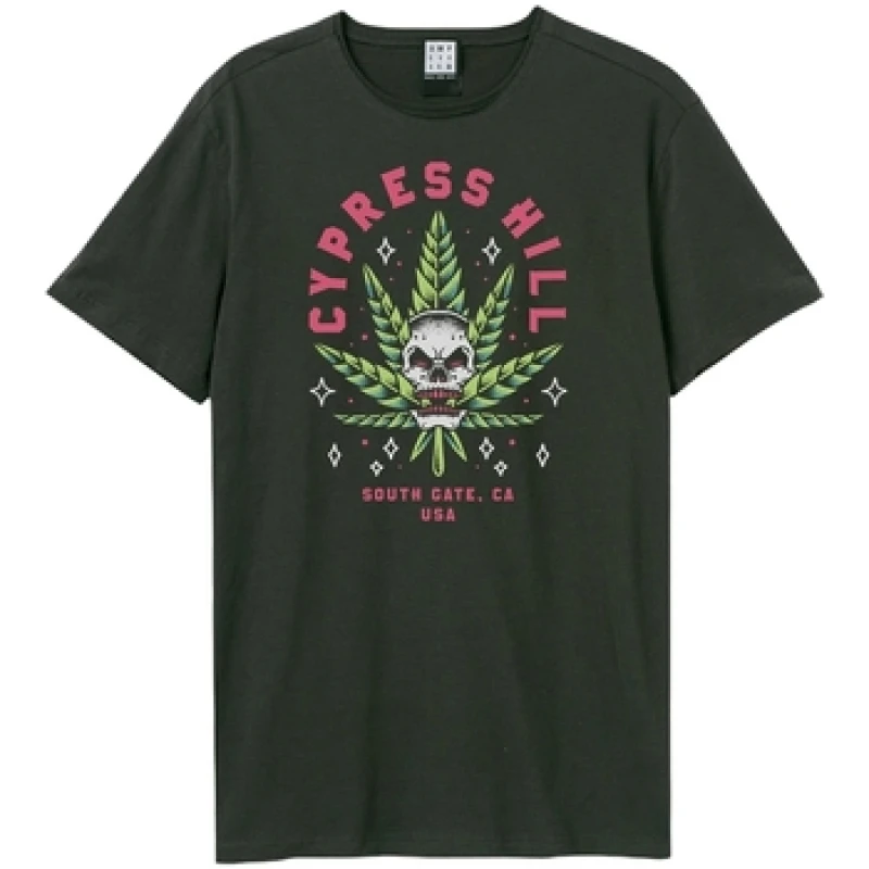 Image of Amplified Amplified Men Skull Leaf Cypress Hill T-Shirt in Charcoal Size: X-Small Charcoal XS Male 5063806002277