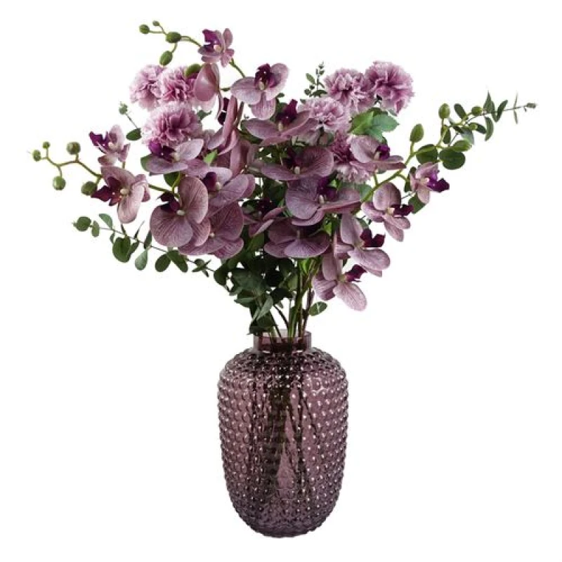 Image of Leaf Leaf 80cm Berry Burst Vase Artificial Orchids and Foliage Purple