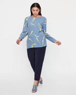 Image of I.scenery Print Gathered Back Blouse