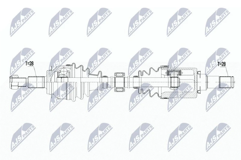 Image of NTY NPW-MZ-054 Drive shaft Manual Transmission, Front Axle Left Drive Shaft (13)