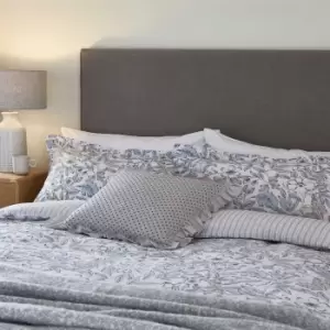 Image of Helena Springfield Kemble Kingsize Duvet Cover Set, Blue and Neutral