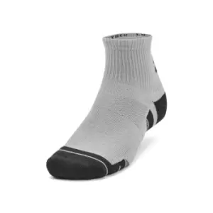 image of Under Armour Performance Tech 3pk Qtr Socks Mod Grey - L