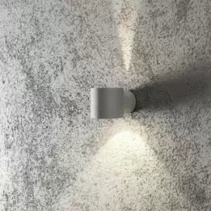 Image of Konstsmide Modena Outdoor Modern Up Down Round Wall Light Grey, IP44