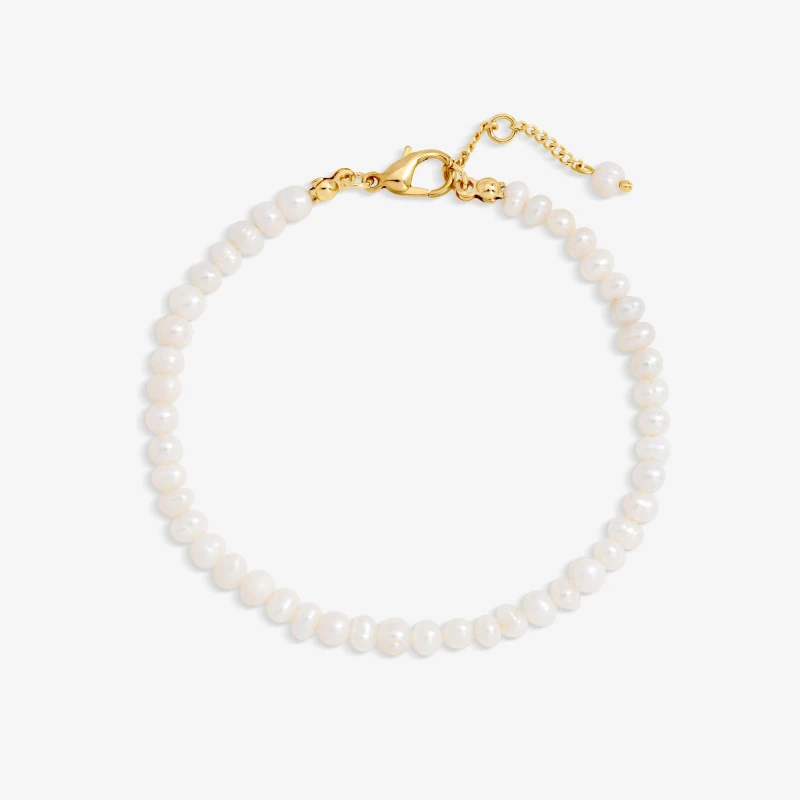 Image of Jon Richard Gold Plated Real Freshwater Seed Pearl Bracelet Bead Bracelets One Size Gold 71763410000