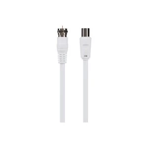 Image of Maplin Aerial Coax IEC Plug Male to F Plug Connector Male Cable 2m