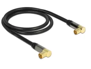 Image of DeLOCK 88781 coaxial cable RG-6/U 1m IEC Black
