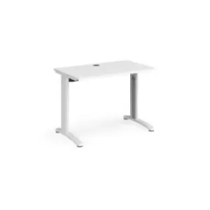 image of Office Desk Rectangular Desk 1000mm White Tops With White Frames 600mm Depth TR10