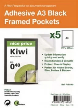 Image of S/Adhesive A3 Black Display Frames with Magnetic Closure Pk5