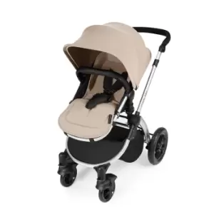 image of Ickle Bubba Stomp V3 i-Size Travel System with Isofix Base -Sand on Silver with Black Handles