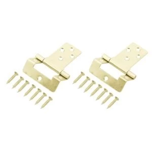 Image of Brass effect Metal Flush hinge L50 x 48mm Pack of 2