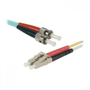 image of Fiber Duplex Patch Cord Om3 50/135 Lc/st Aqua- 1 M