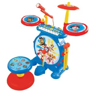 Image of Lexibook K610PA Paw Patrol Electronic Luminous Drums Set with Seat