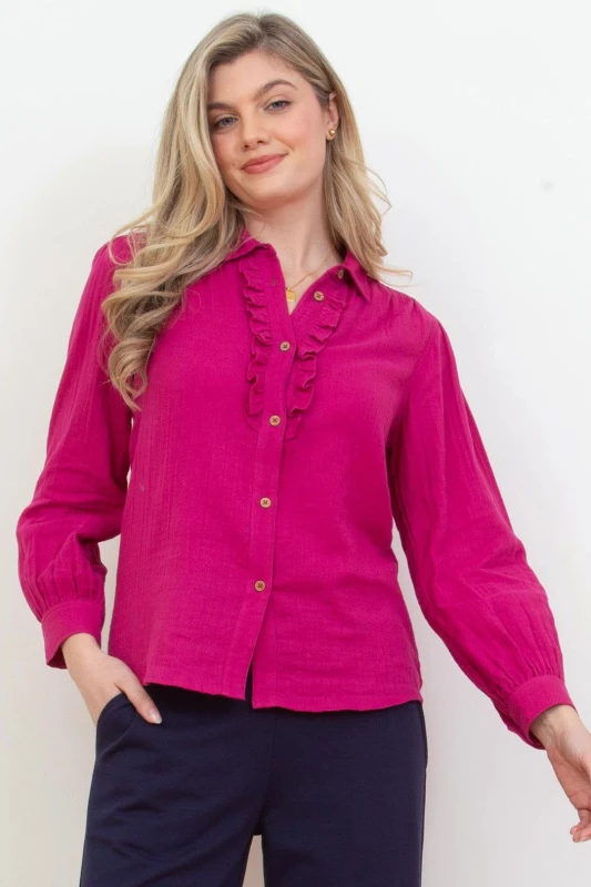 Image of Kite Womens Godmanstone Muslin Blouse in Pink Size: 10 Pink Female 10